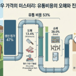 한우 유통비용 구조 그래프, 소고기 가격 비교